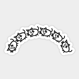 Kitty Cats March Over the Hill Sticker